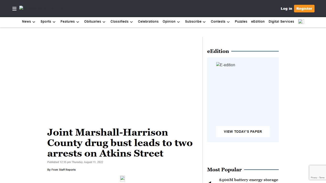 Joint Marshall-Harrison County drug bust leads to two arrests on Atkins Street | Marshall News Messenger